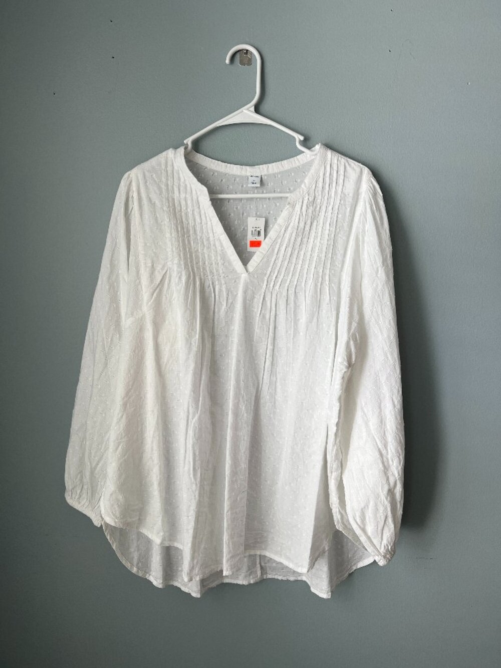 NWT Old Navy white peasant boho top XL